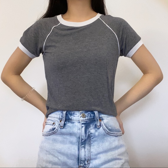 Grey and white baseball tee - Picture 2 of 2